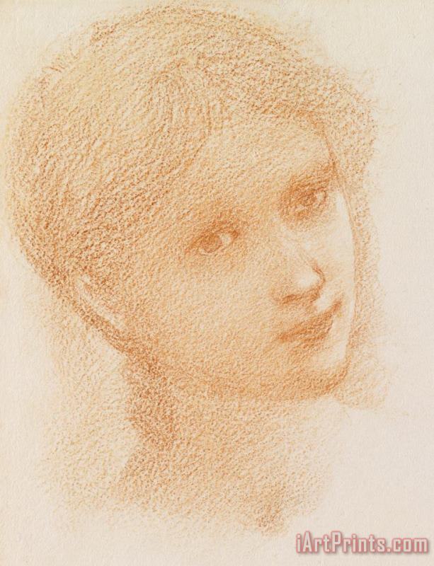 Head Study of a Girl painting - Sir Edward Burne-Jones Head Study of a Girl Art Print