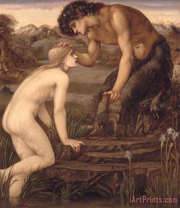 Sir Edward Burne-Jones Pan and Psyche Art Painting