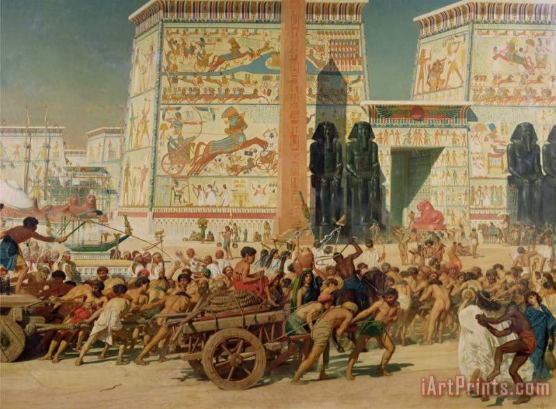 Wagons detail from Israel in Egypt painting - Sir Edward John Poynter Wagons detail from Israel in Egypt Art Print