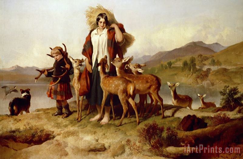 The Forester's Family painting - Sir Edwin Landseer The Forester's Family Art Print