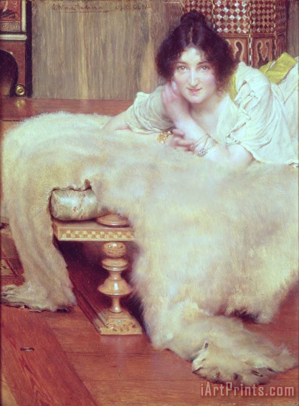 A Listener - The Bear Rug painting - Sir Lawrence Alma-Tadema A Listener - The Bear Rug Art Print