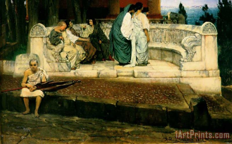 An Exedra painting - Sir Lawrence Alma-Tadema An Exedra Art Print