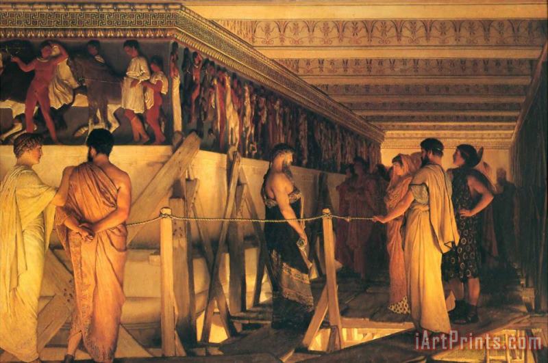 Phidias Showing The Frieze of The Parthenon to His Friends painting - Sir Lawrence Alma-Tadema Phidias Showing The Frieze of The Parthenon to His Friends Art Print