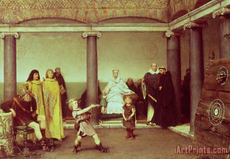 The Education of the Children of Clothilde and Clovis painting - Sir Lawrence Alma-Tadema The Education of the Children of Clothilde and Clovis Art Print