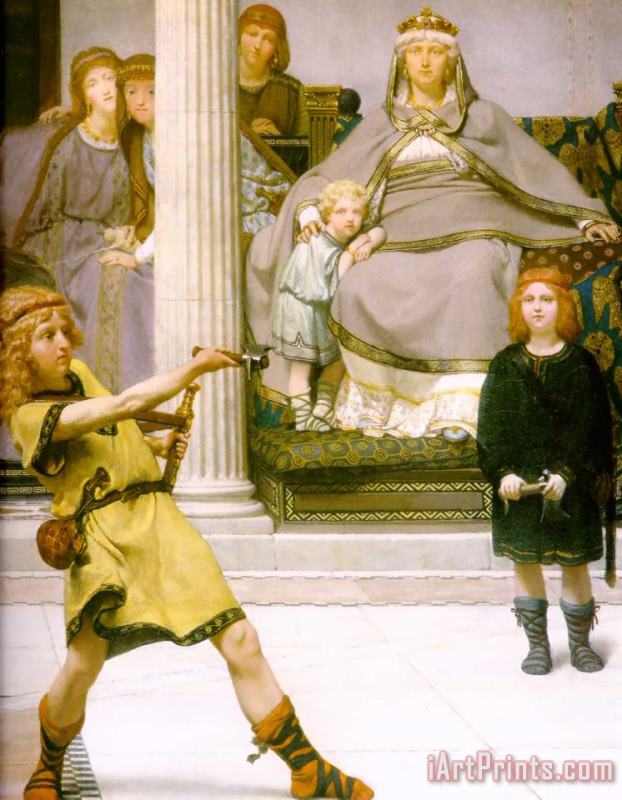 Sir Lawrence Alma-Tadema The Education of The Children of Clovis Detail Art Print