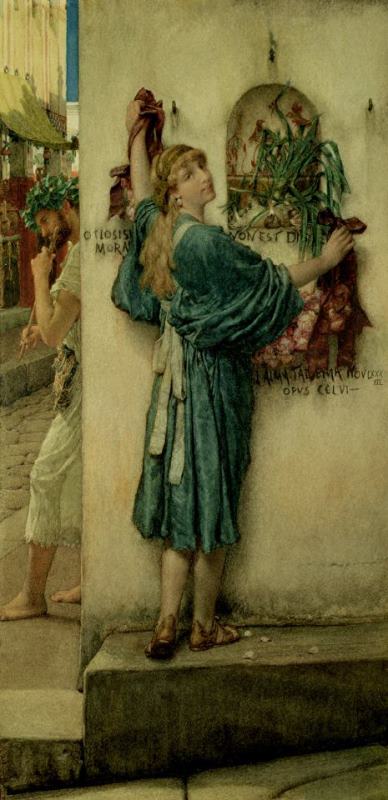 Sir Lawrence Alma-Tadema The Street Altar Art Print