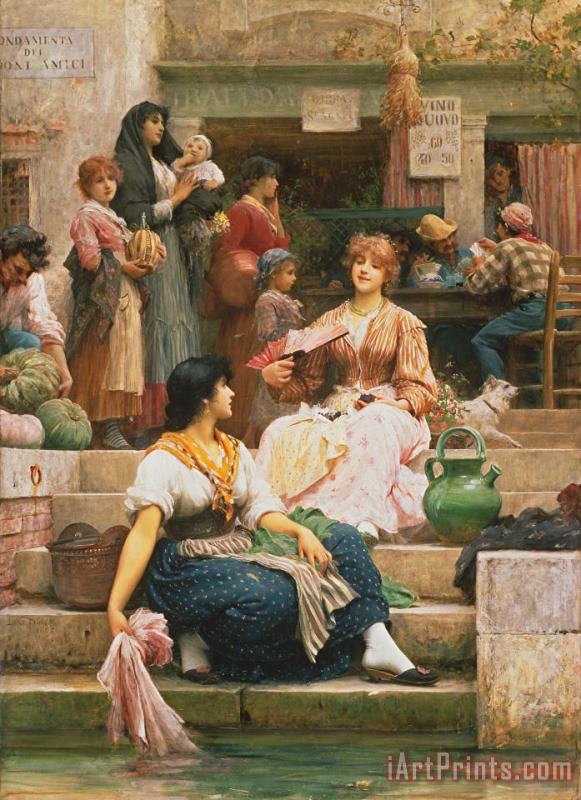 Venetians painting - Sir Samuel Luke Fildes Venetians Art Print