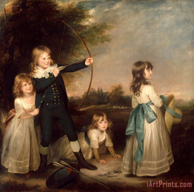The Oddie Children, 1789 painting - Sir William Beechey The Oddie Children, 1789 Art Print