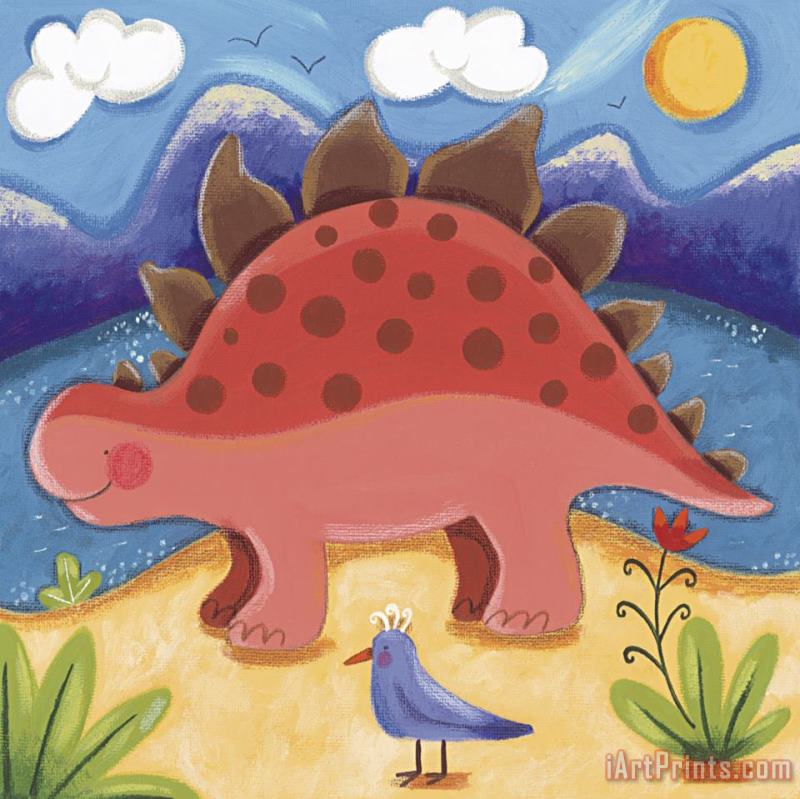 Baby Steggy The Stegosaurus painting - Sophie Harding Baby Steggy The Stegosaurus Art Print
