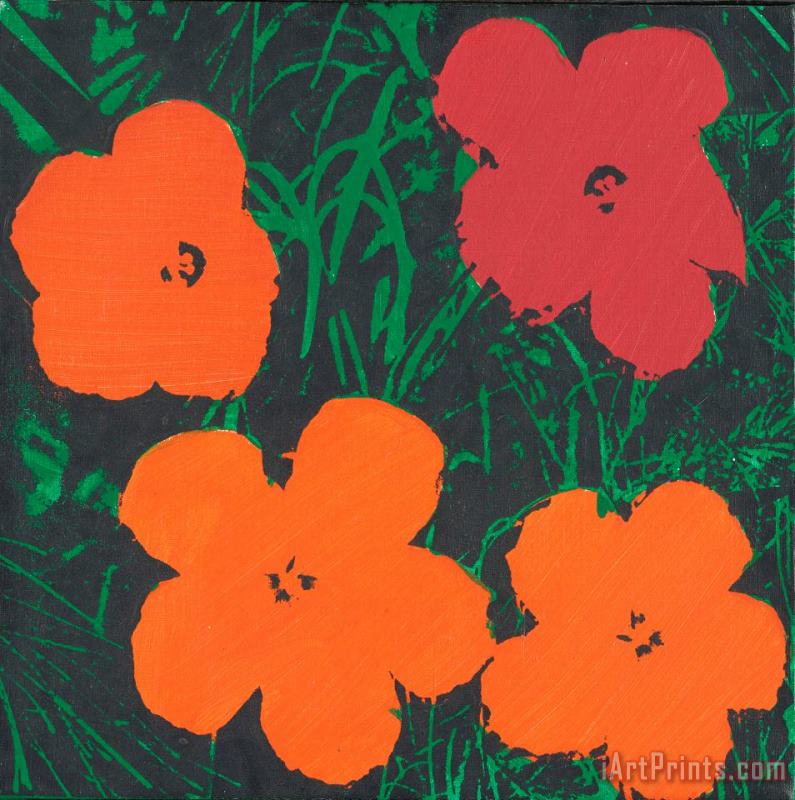 Warhol Flowers painting - Sturtevant Warhol Flowers Art Print