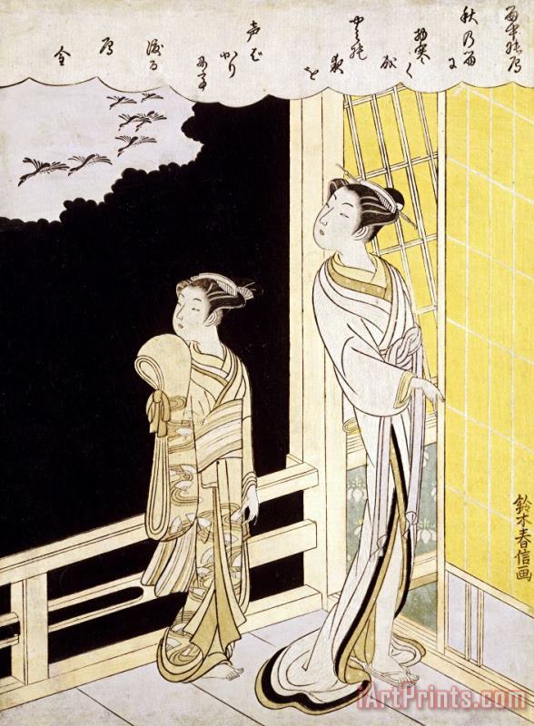 Suzuki Harunobu A Courtesan And Her Kamuro Art Painting