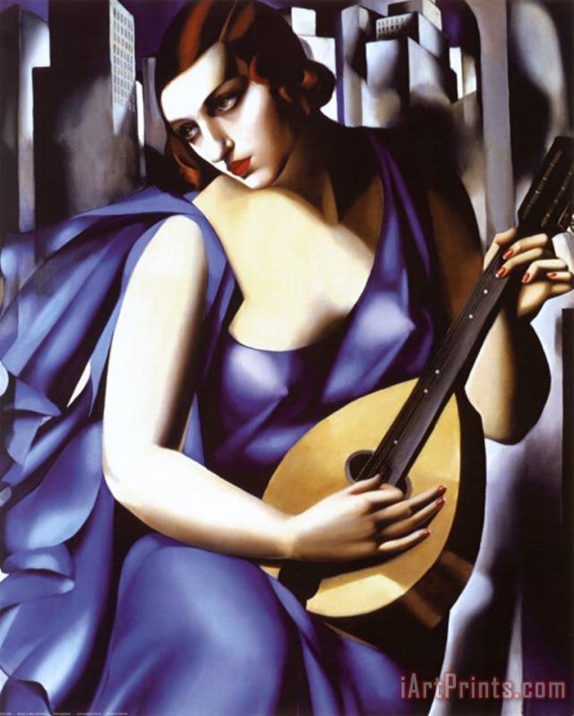 tamara de lempicka Femme a Guitare Art Painting