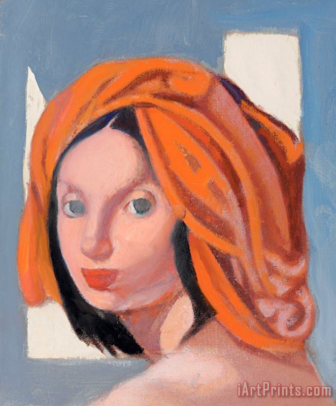 Le Turban Orange Ix,1976 painting - tamara de lempicka Le Turban Orange Ix,1976 Art Print
