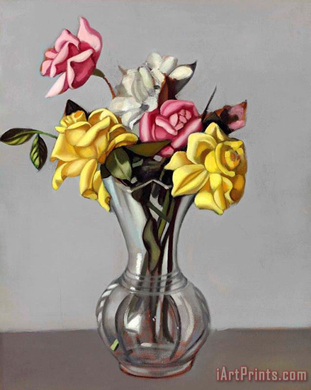 tamara de lempicka Roses Dans Un Vase, 1952 Art Painting