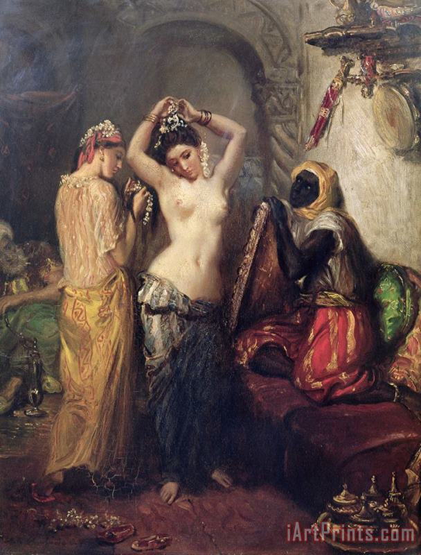 Theodore Chasseriau The Toilet in the Seraglio Art Painting