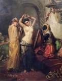 Theodore Chasseriau - The Toilet in the Seraglio painting