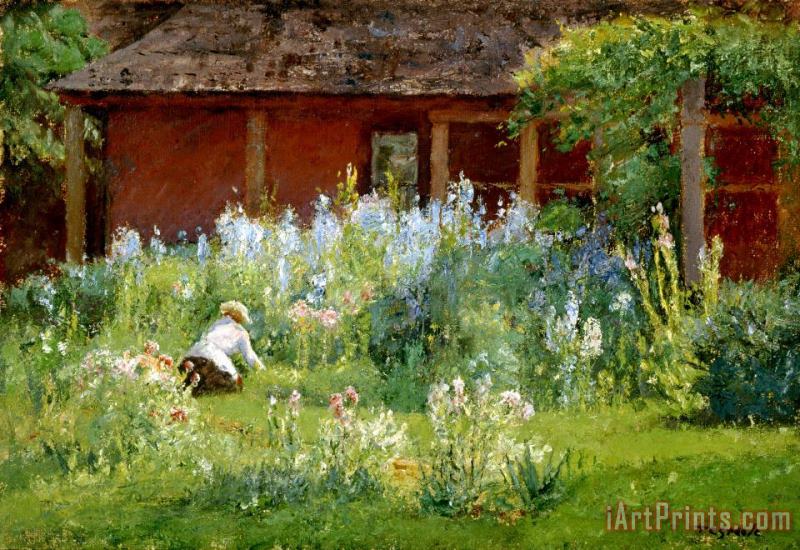 Selma in The Garden painting - Theodore Clement Steele Selma in The Garden Art Print