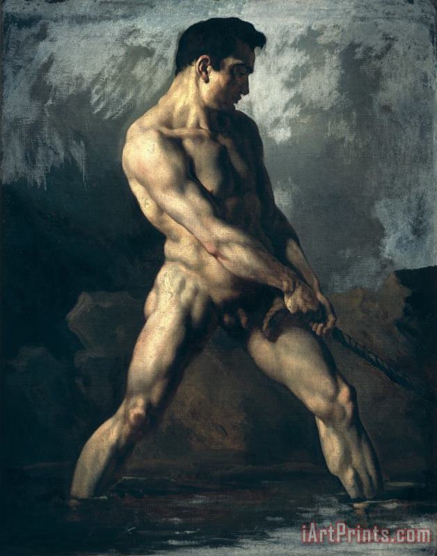 Theodore Gericault Study of a Male Nude Art Painting