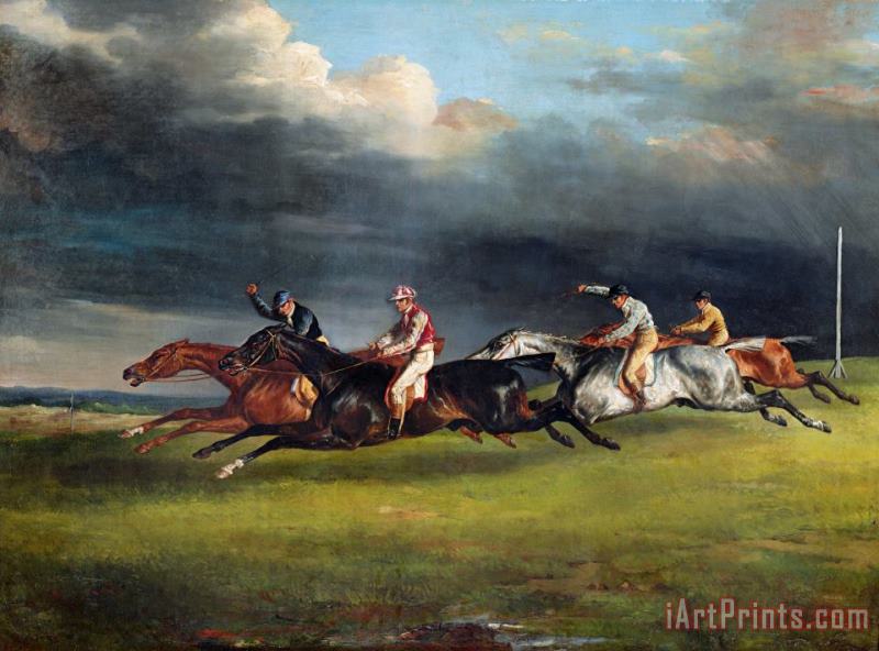 The Epsom Derby painting - Theodore Gericault The Epsom Derby Art Print