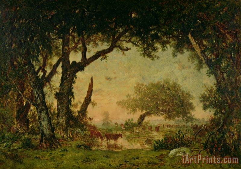 Theodore Rousseau The Edge of the Forest at Fontainebleau Art Print