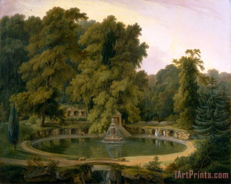 Thomas Daniell Temple, Fountain And Cave in Sezincote Park Art Painting