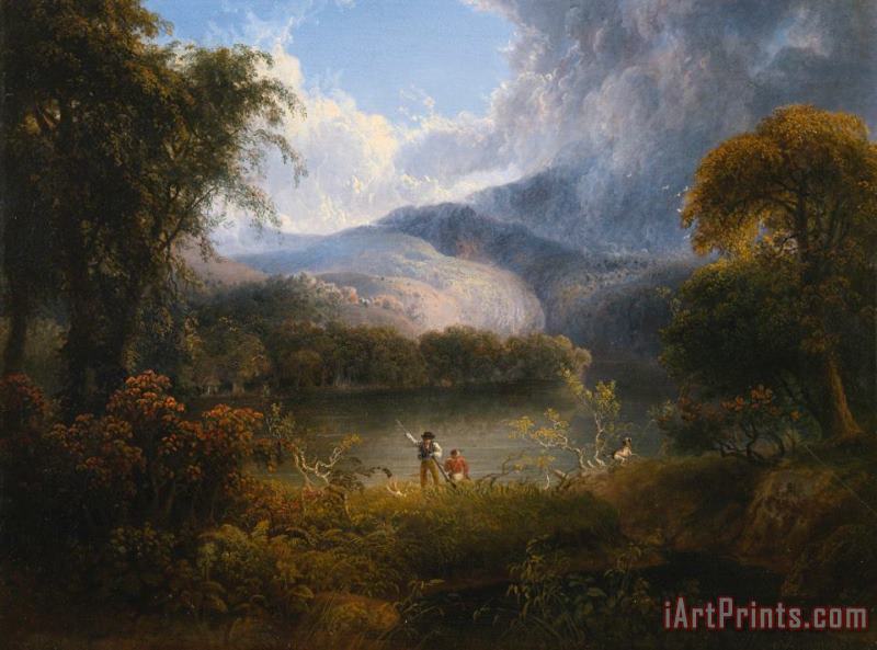 Thomas Doughty Hunters with a Dog in a Landscape Art Print