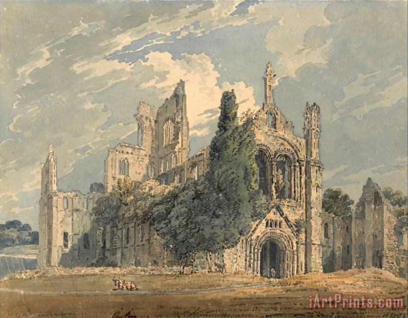 Kirkstall Abbey From The N.w. painting - Thomas Girtin Kirkstall Abbey From The N.w. Art Print