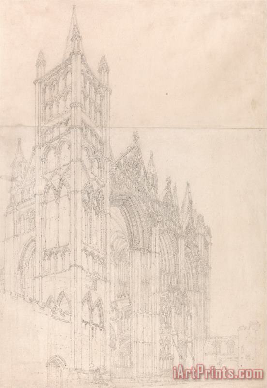 Peterborough Cathedral, Cambridgeshire painting - Thomas Girtin Peterborough Cathedral, Cambridgeshire Art Print