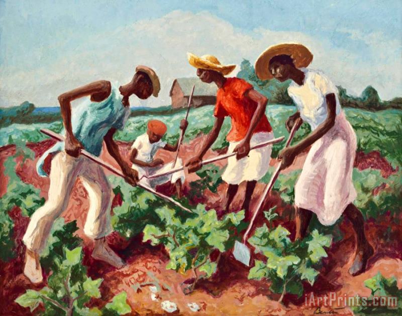 Thomas Hart Benton Chopping Cotton Art Painting