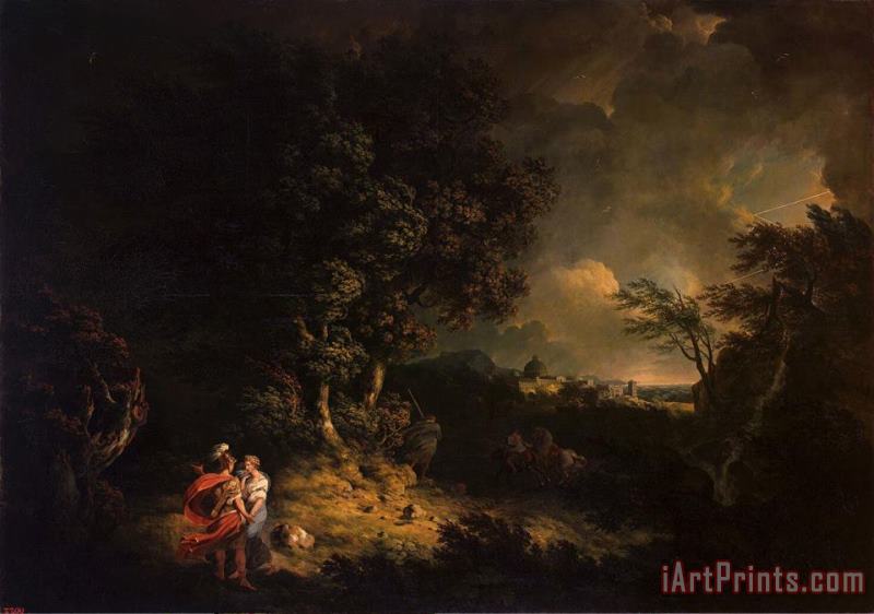 Landscape with Dido And Aeneas painting - Thomas Jones Landscape with Dido And Aeneas Art Print