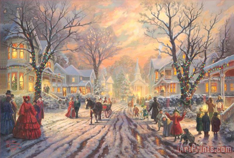 Thomas Kinkade A Victorian Christmas Carol Art Painting