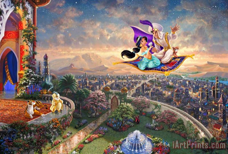Aladdin painting - Thomas Kinkade Aladdin Art Print
