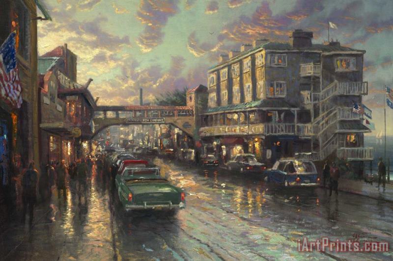 Thomas Kinkade Cannery Row Sunset Art Painting
