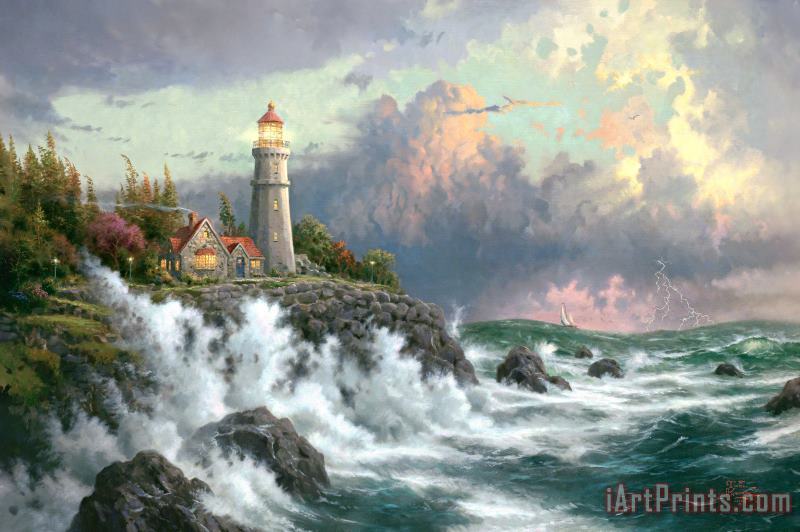 Thomas Kinkade Conquering The Storms Art Painting