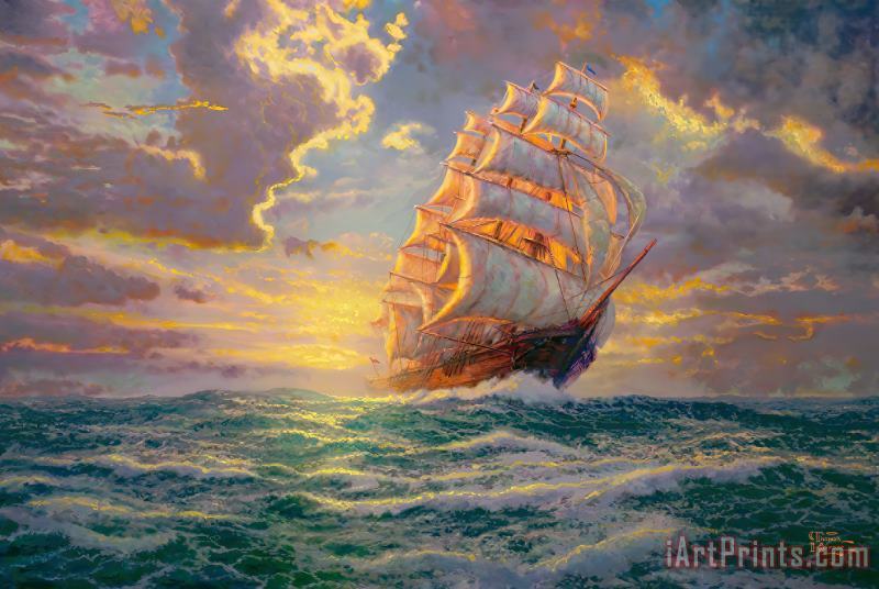 Thomas Kinkade Courageous Voyage Art Painting