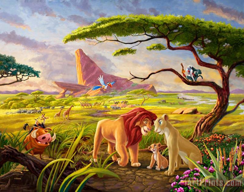 Thomas Kinkade Disney The Lion King Remember Who You Are Art Painting
