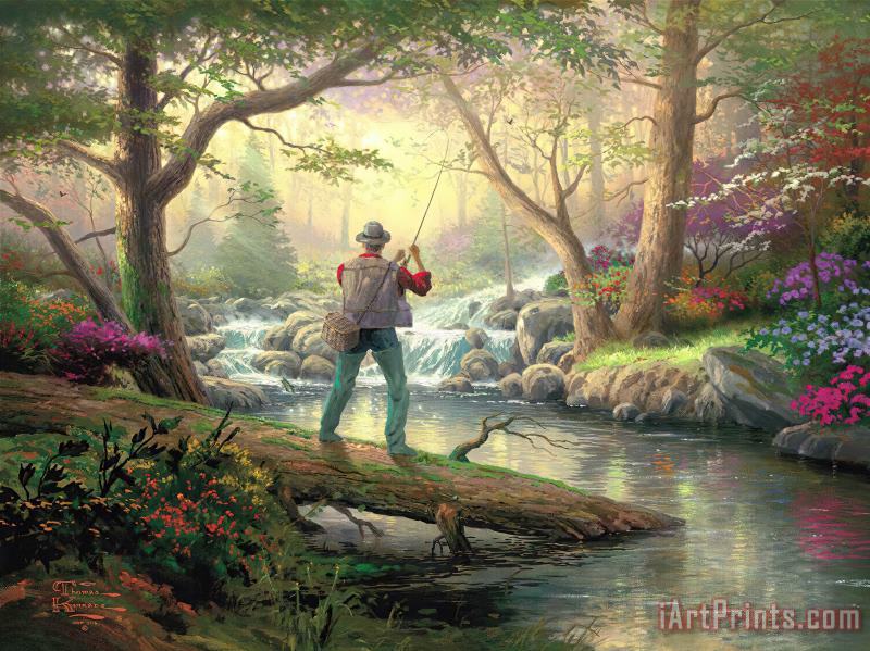 Thomas Kinkade It Doesn't Get Much Better Art Painting