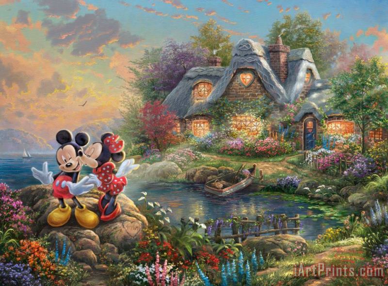 Thomas Kinkade Mickey & Minnie Art Print