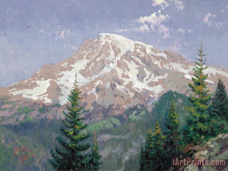 Mount Rainier painting - Thomas Kinkade Mount Rainier Art Print