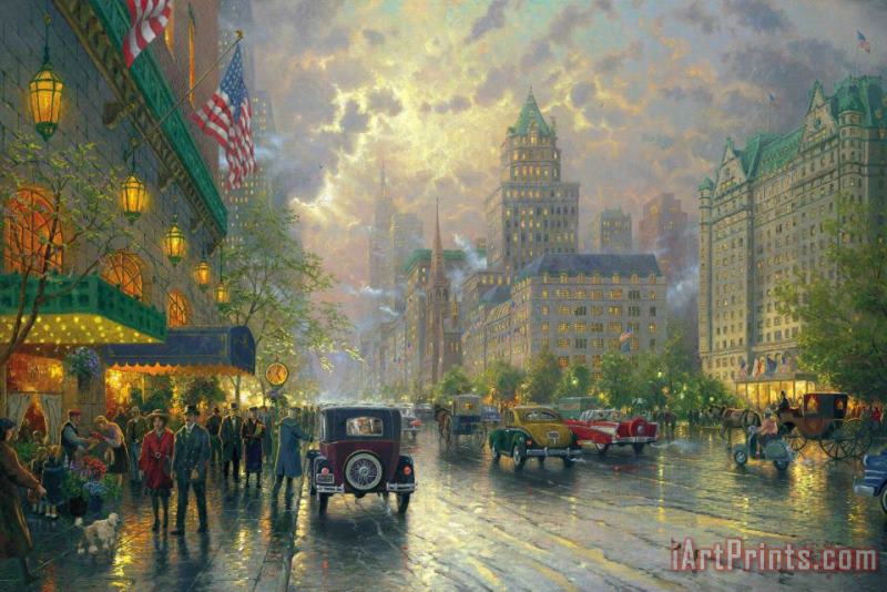 Thomas Kinkade New York, 5th Avenue Art Painting