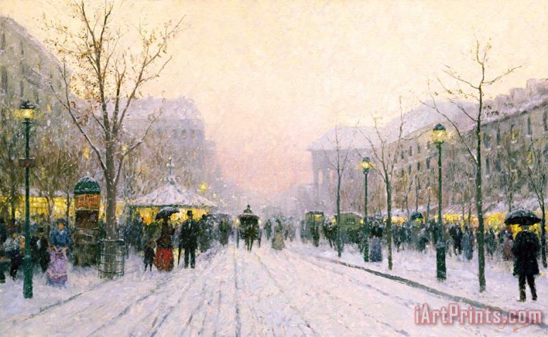Paris Snowfall painting - Thomas Kinkade Paris Snowfall Art Print