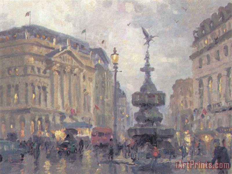 Piccadilly Circus, London painting - Thomas Kinkade Piccadilly Circus, London Art Print