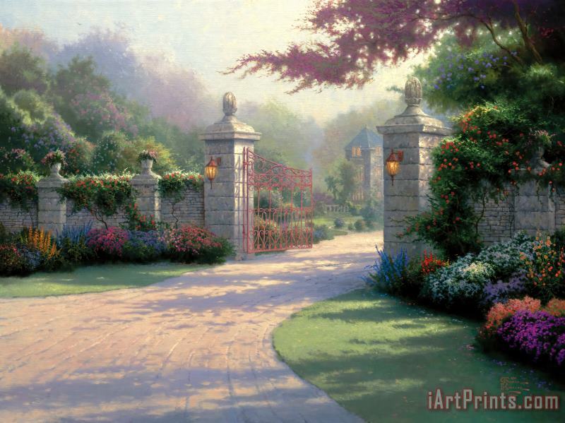 Summer Gate painting - Thomas Kinkade Summer Gate Art Print