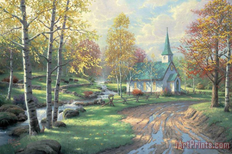 Thomas Kinkade The Aspen Chapel Art Painting