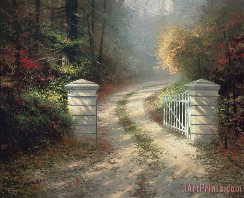 Thomas Kinkade The Autumn Gate - Canvas Classic Art Print
