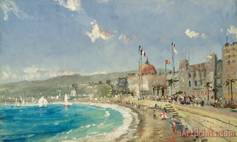 Thomas Kinkade The Beach at Nice Art Painting