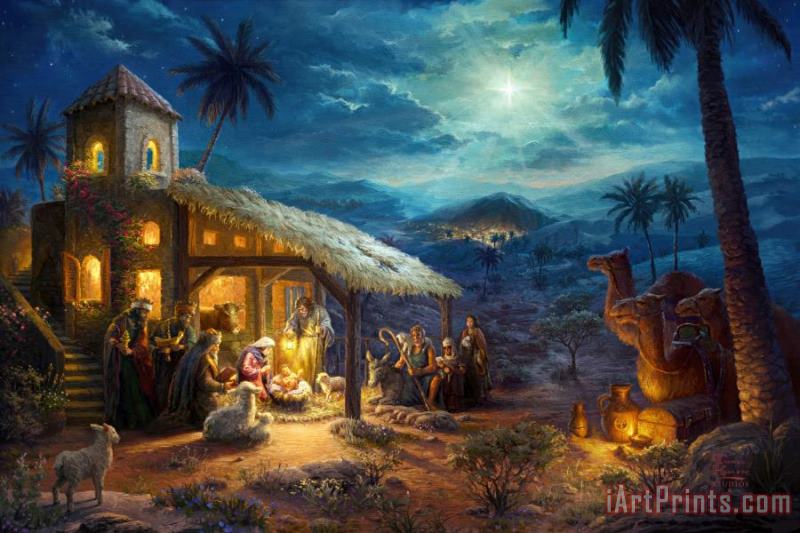 Thomas Kinkade The Nativity Art Painting
