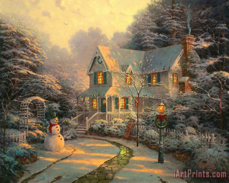 Thomas Kinkade The Night Before Christmas Art Painting