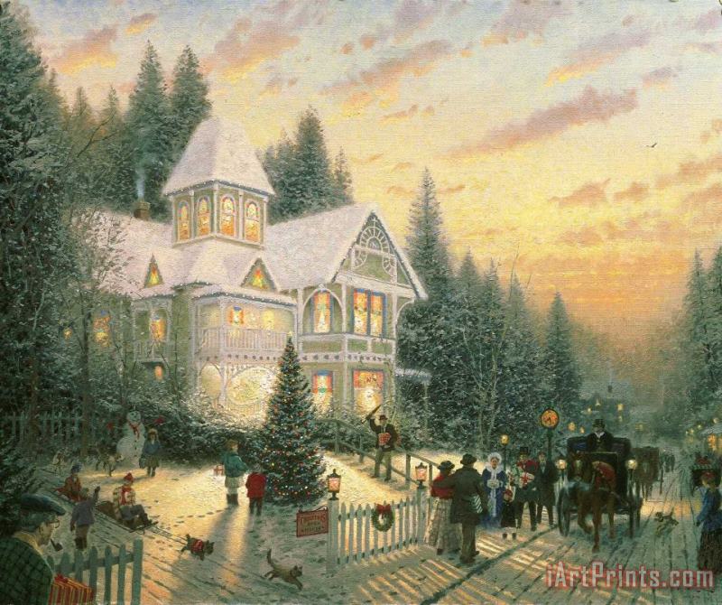 Thomas Kinkade Victorian Christmas Art Print