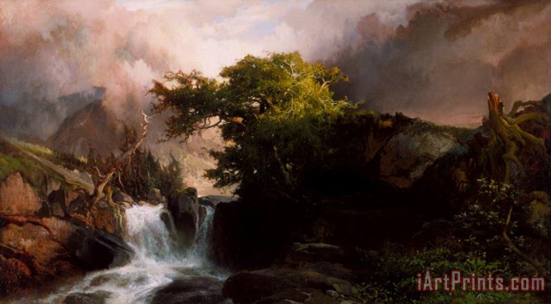 Thomas Moran A Mountain Stream Art Painting